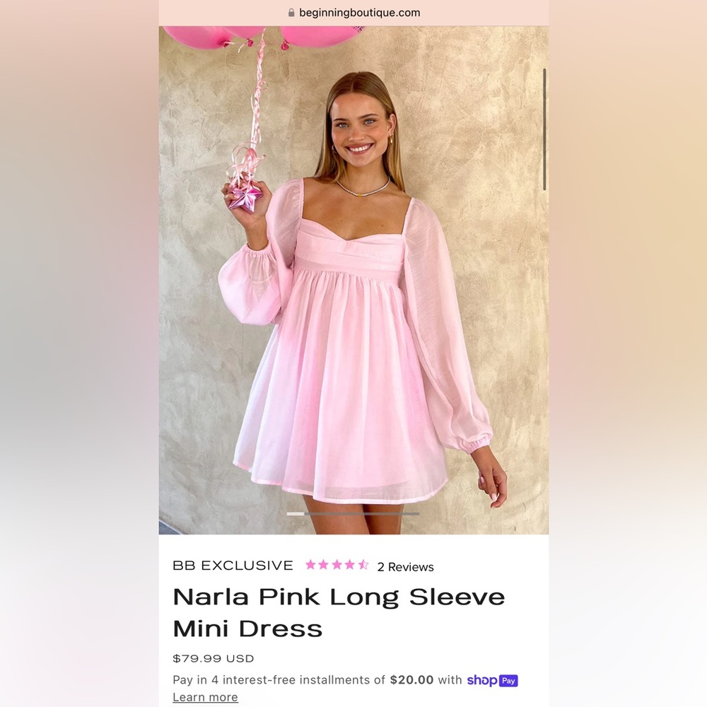 Pink babydoll birthday/baby shower/prom dress!